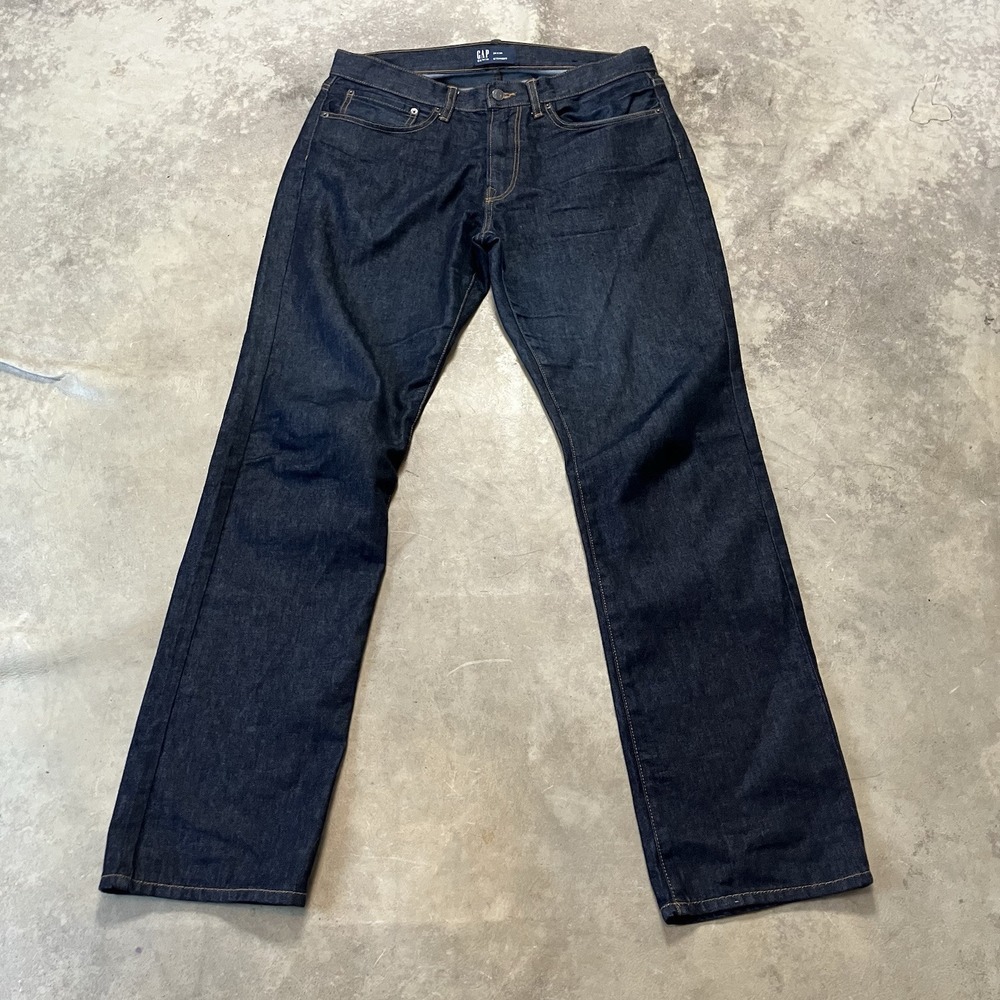 Gap Denim Jeans Mens Size 34 Blue Straight Cotton Opp Rinsed Classic